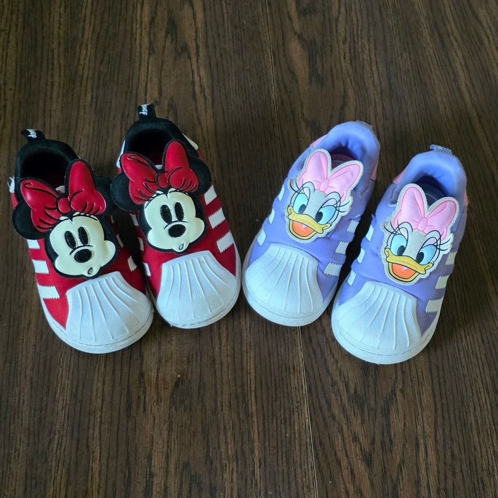 Adidas x Disney Superstar Toddler Shoes Bundle Minnie Mouse Daisy Duck Size 6.5K